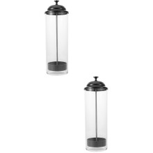 2Pcs Clear Plastic Straw Dispenser Holder Space-Saving Counter Storage