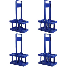 4Pcs Reusable Blue Plastic Beer Basket with Handle Foldable Storage