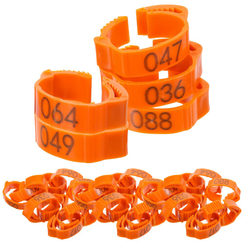300Pièces Pour Jambes De Poulets Couleur Orange Usage Agricole 1
