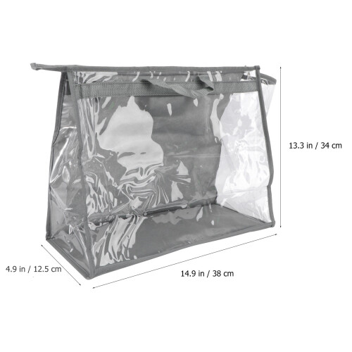 1pc grey transparent hanging storage bag for wardrobe home use 1