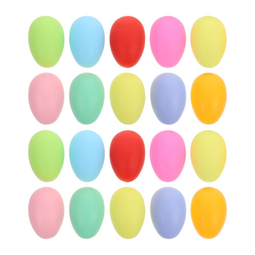 50Pcs Unpainted DIY Easter Egg Ornaments Plastic Egg Decor for Parties