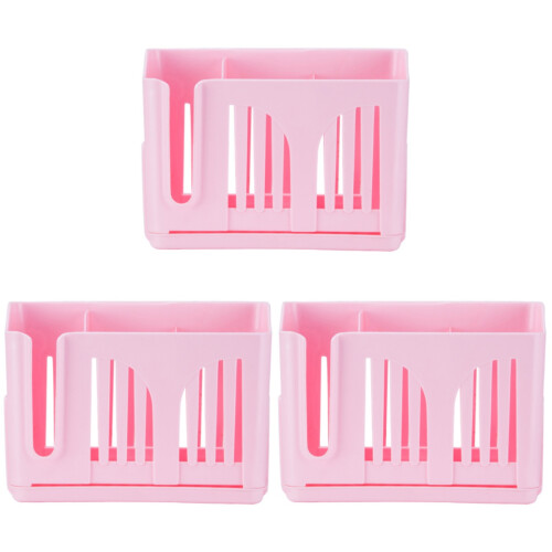 3Pcs Pink PP Chopsticks Holder Draining Tableware Organizer 2