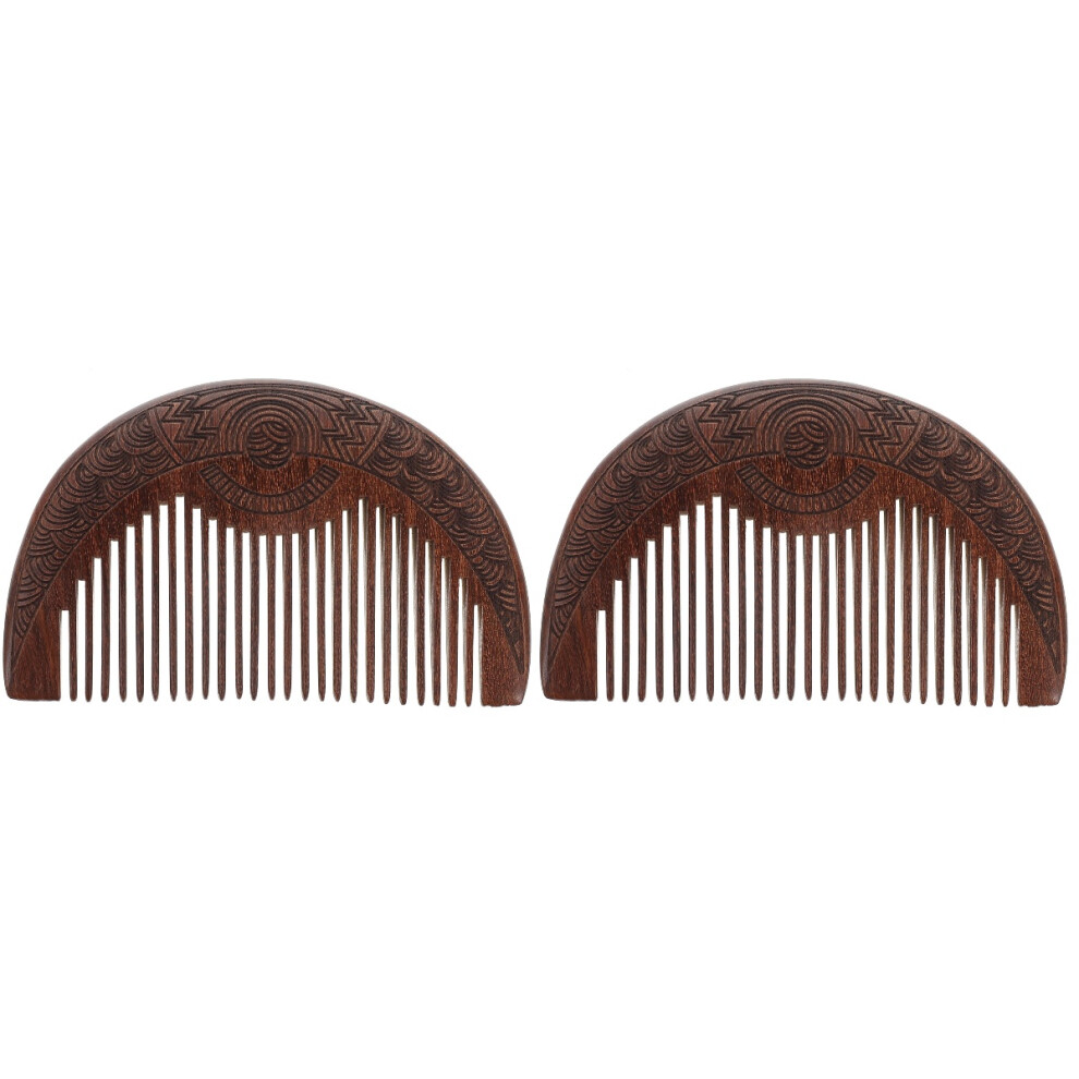2Pcs Portable Wood Hairdressing Comb For Household Use
