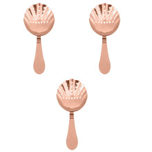 3Pcs Rose Gold Bar Ice Strainer for Professional Use