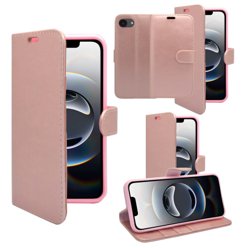 (Rose Gold) For Apple iPhone 17e Wallet Flip PU Leather Phone Case 1