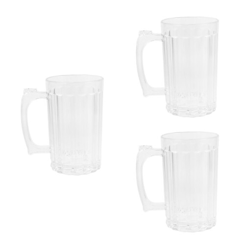 3Pcs Household Transparent Beer Cup with Handle for Beverages 2