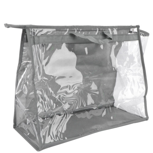 1pc grey transparent hanging storage bag for wardrobe home use