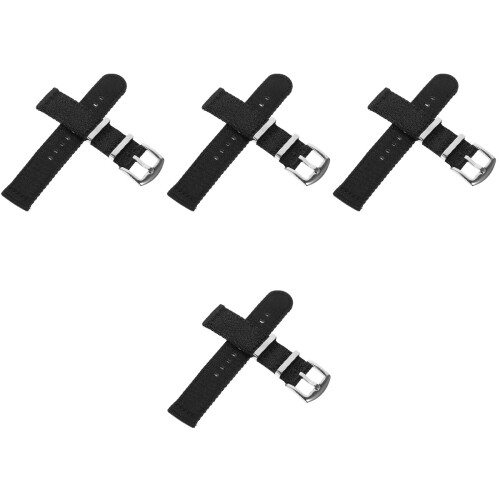 4Pcs Adjustable Black Nylon Watchband Replacement for Men Daily Use 2