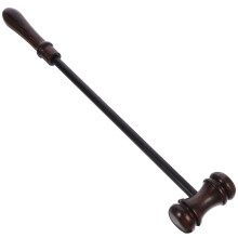Durable Handheld Wood Gavel Dark Brown Judge Hammer for Home Use