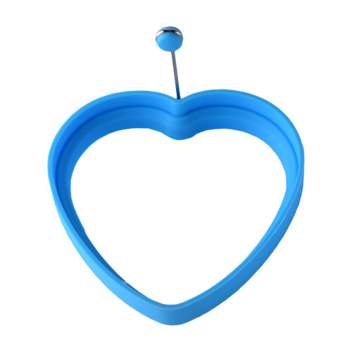 (Blue) Heart Silicone Egg Mold for Pancakes