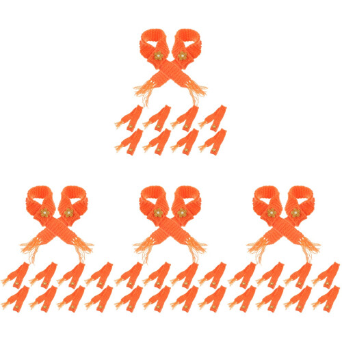 40Pièces Écharpes Mini Orange Ajustables Accessoire Fête Coton 2