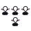 4Sets Soft Black Lamb Costume Accessories Sheep Ears Tail Set 3