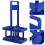 4Pcs Reusable Blue Plastic Beer Basket with Handle Foldable Storage 10
