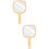 2 Pcs Wooden Handle Handheld Makeup Mirror 7