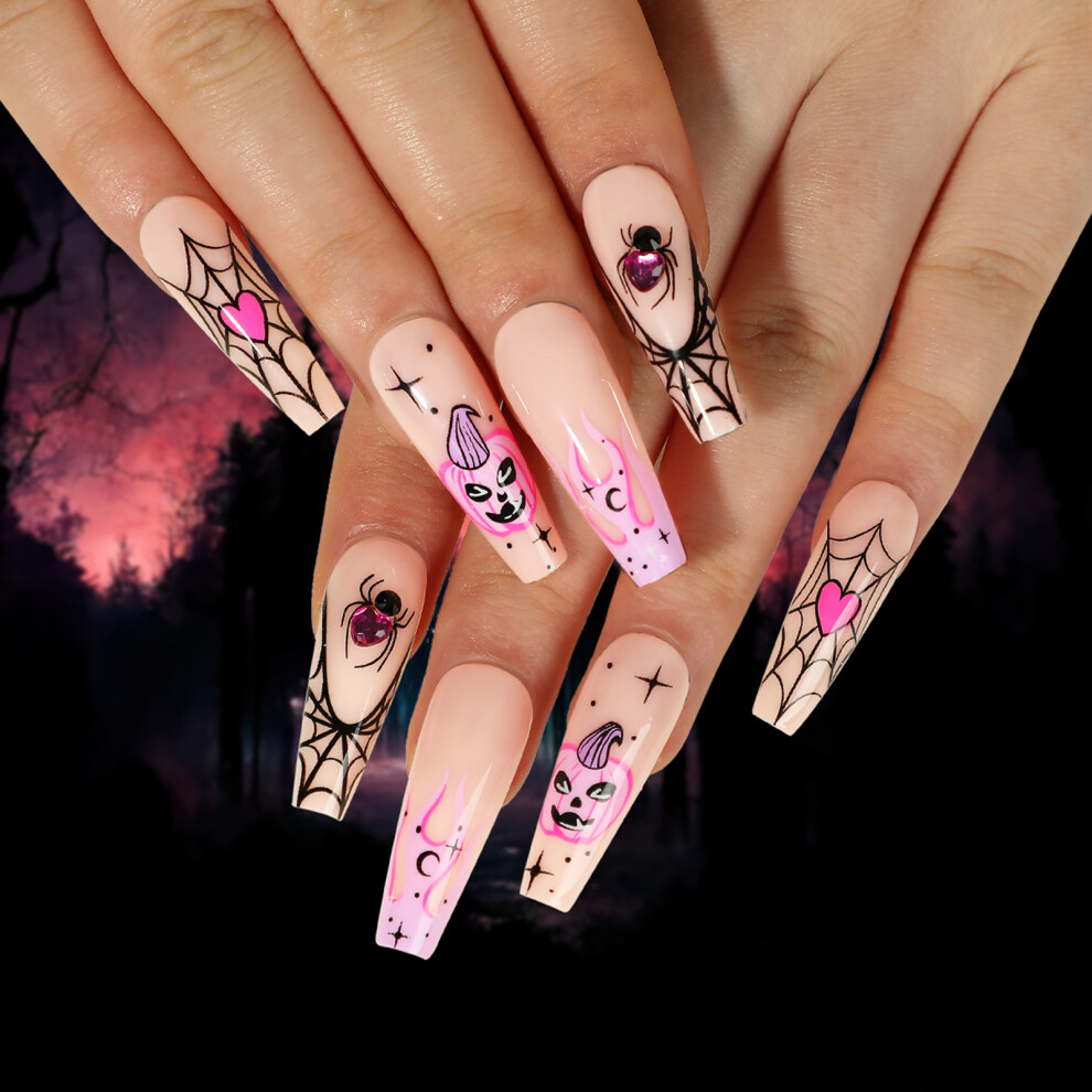 Dachuang Beauty Halloween Spider-Web Heart Nail Stickers
