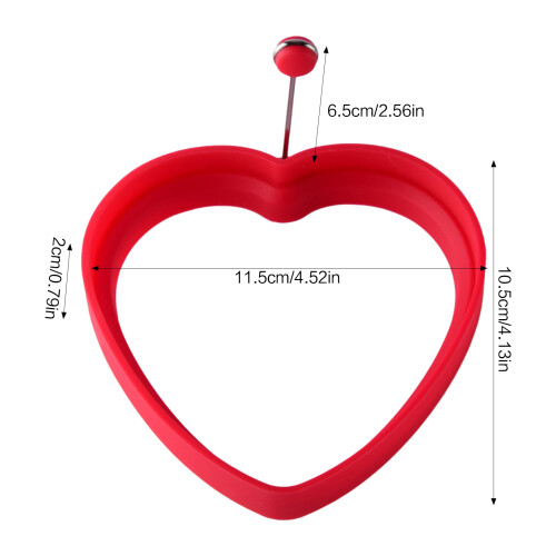 (Red) Heart Silicone Egg Mold for Pancakes 2