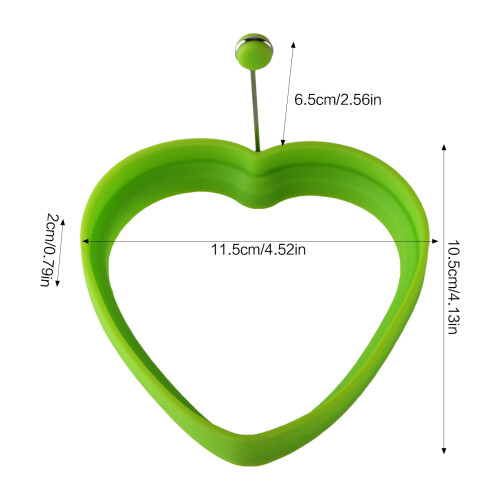 (Green) Heart Silicone Egg Mold for Pancakes 1