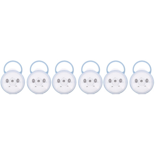 6Pcs Blue Cartoon Baby Pacifier Cases Durable Portable Storage Box 2