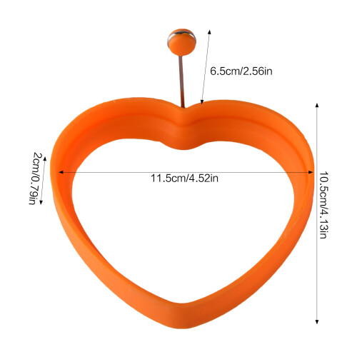 (Orange) Heart Silicone Egg Mold for Pancakes 1
