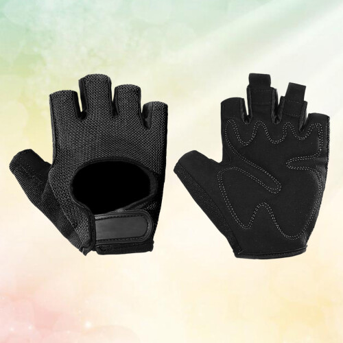 3Pcs Black Exercise Gloves Half Non-Slip Training Wrist Support 1