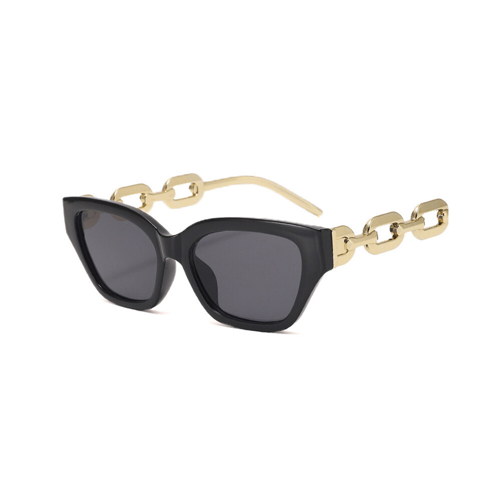 Dachuang Beauty Black/Gray ( Frame Gray) Trendy Cat Eye Sunglasses With Chain For Women