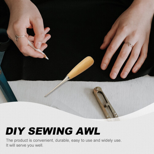 3Pcs Wood Handle Awls Sewing Tools DIY Craft Supplies Assorted 2