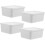 4Pcs Reusable Airtight Fridge Storage Boxes White Plastic Food Keeper 9