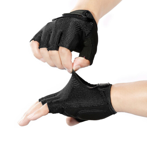 3Pcs Black Exercise Gloves Half Non-Slip Training Wrist Support 2
