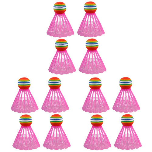 3 Pcs Shuttlecocks For School Racket Rebound Badminton Trainer Pink 2