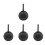 4Pcs Black Tee Holder Golfing Supplies Portable 4