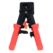 RJ45 Pass Through Crimping Tool Steel Ethernet Cable Crimper Red
