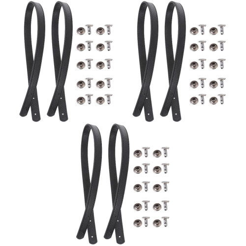 6 Sets Leather Handbag Handles Tote Replacement Straps With Rivets 1