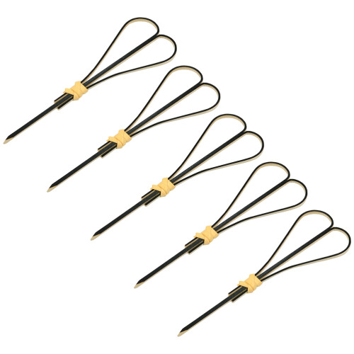 100Pcs Black Bamboo Fruit Sticks Scissors Shaped Picks for Appetizers 1