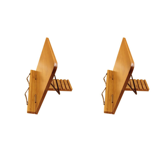 2Pcs Foldable Bamboo Book Holder Chocolate Stable Rugged Reading Stand 2