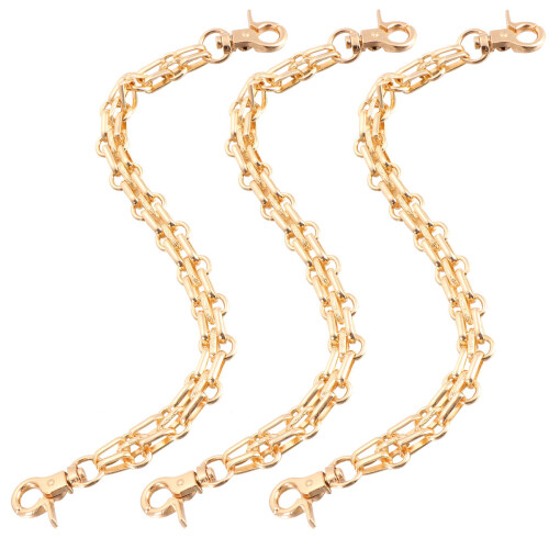 2 Pcs Gold Bag Accessories Diy Straps Handbag Replacements Chain 1