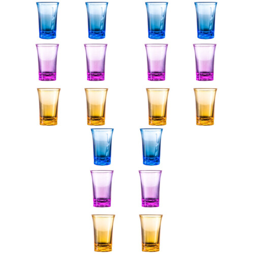 18Pcs Assorted Color Acrylic Whiskey Cups Thickened Transparent Cups 2