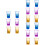 18Pcs Assorted Color Acrylic Whiskey Cups Thickened Transparent Cups 8