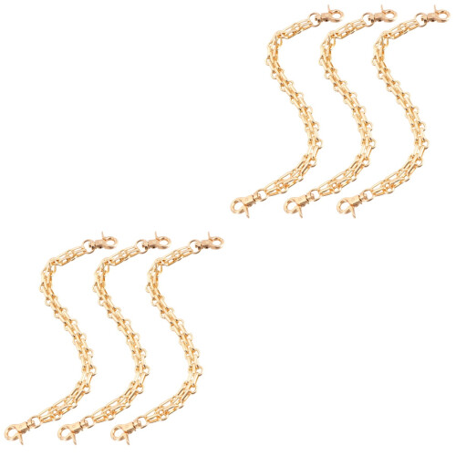 2 Pcs Gold Bag Accessories Diy Straps Handbag Replacements Chain 2