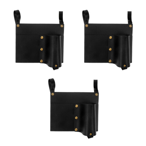3St Multifunctionele PU Organizer Voor Campingstoel Zwart 2