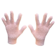 (Pink) Warm Soft Plush Gloves for Women, Skiing Cycling