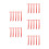 75Pcs Red Plastic Windmill Rods Sturdy Reusable DIY Replacement Bars 8