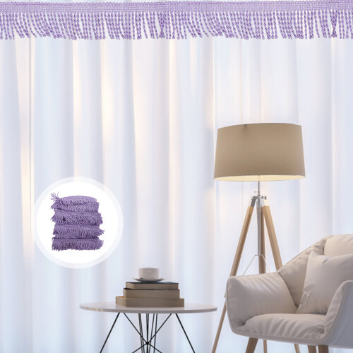 Purple Polyester Tassel Fringe Trim Versatile Design 1 Roll 2
