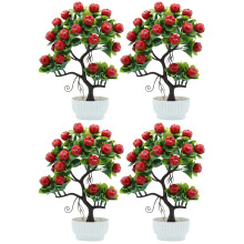 4Pièces Arbres Fruitiers Faux Multi Couleur Décor Bureau Résistant PVC