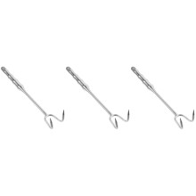 3Pièces Crochet À Viande Portable Argenté Résistant Cuisine Bbq