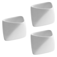 3Pcs Lightweight White Ceramic Dipping Bowls for Soy Sauce and Snacks