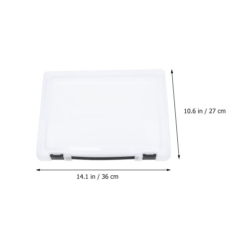 3Pcs Document Holder Box with Clear Lid and Buckle for Office 1