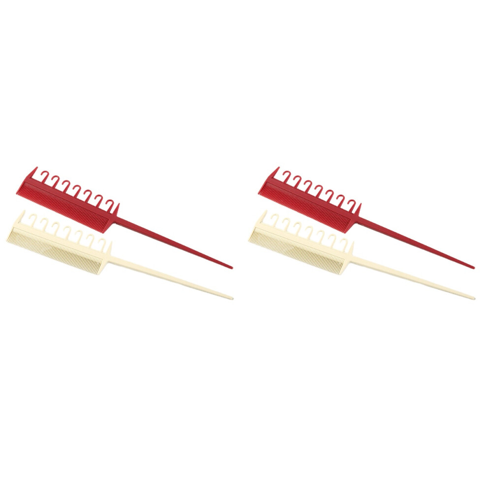 Vaguelly 4 Pcs Portable Pointed Tail Comb Set For Hair Salon Home Use