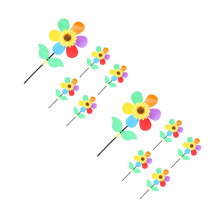 10 Pcs Wind Spinners with Ground Stake Plastic Sunflower Windmills