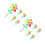 10 Pcs Wind Spinners with Ground Stake Plastic Sunflower Windmills 1