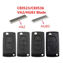2/3/4 Buttons for Peugeot 207 307 308 407 607 807 Citroen C2 C3 C4 C5 C6 Car Remote key Case Va2/Hu83 CE0523 CE0536